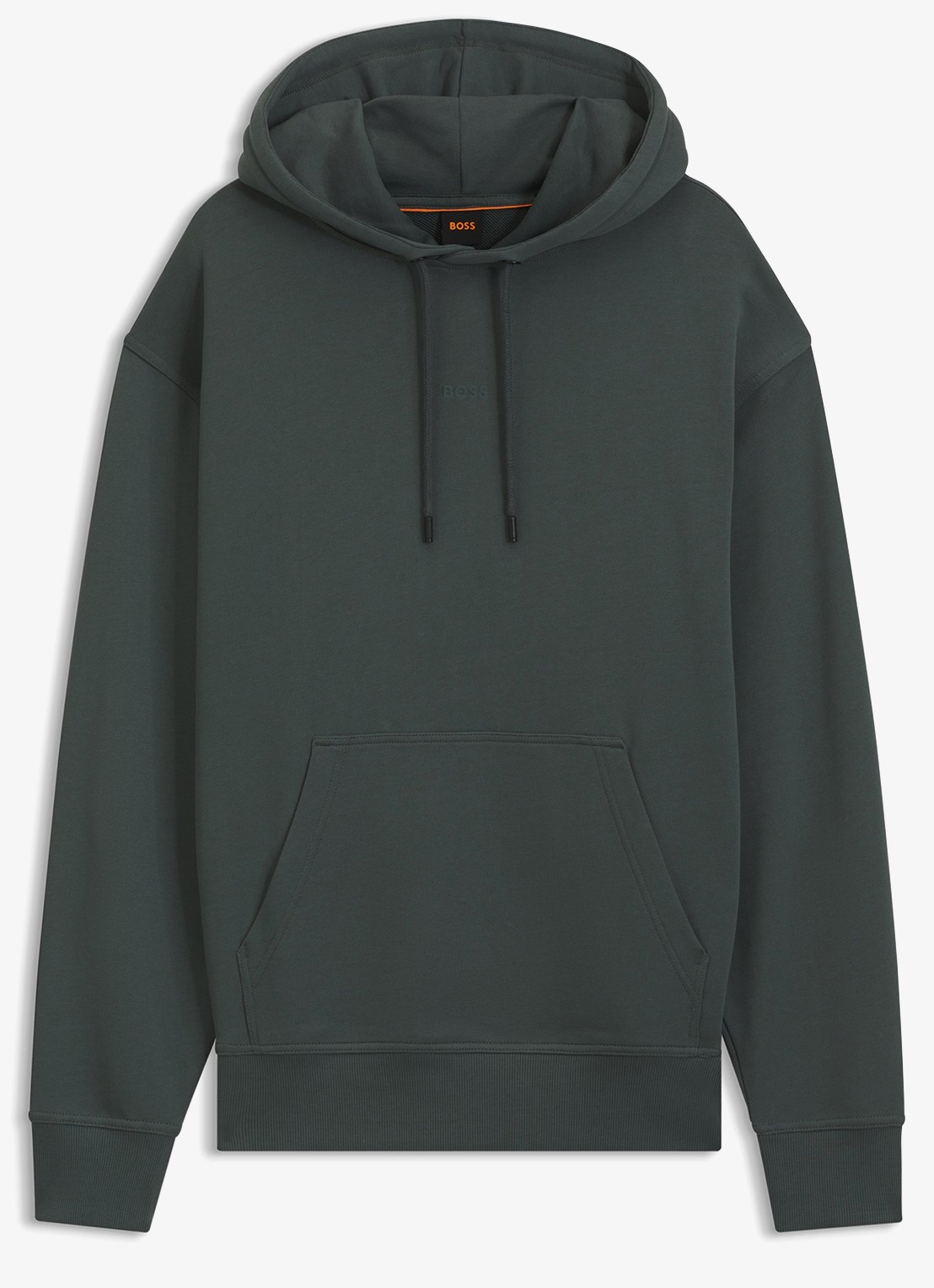 BOSS Hoodie met logo - voorkant donkergroen