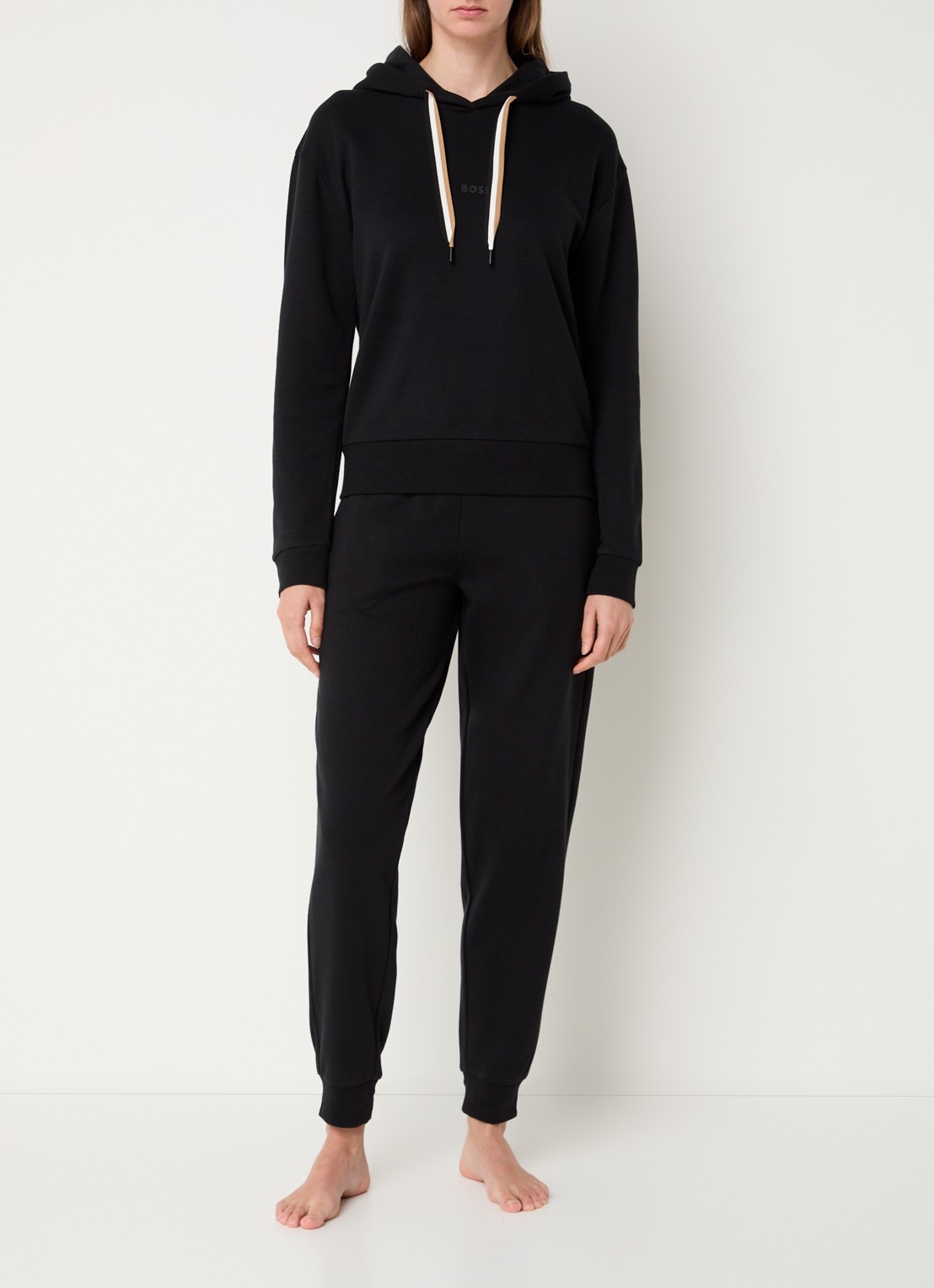 BOSS Hoodie  met logo - voorkant 5 zwart