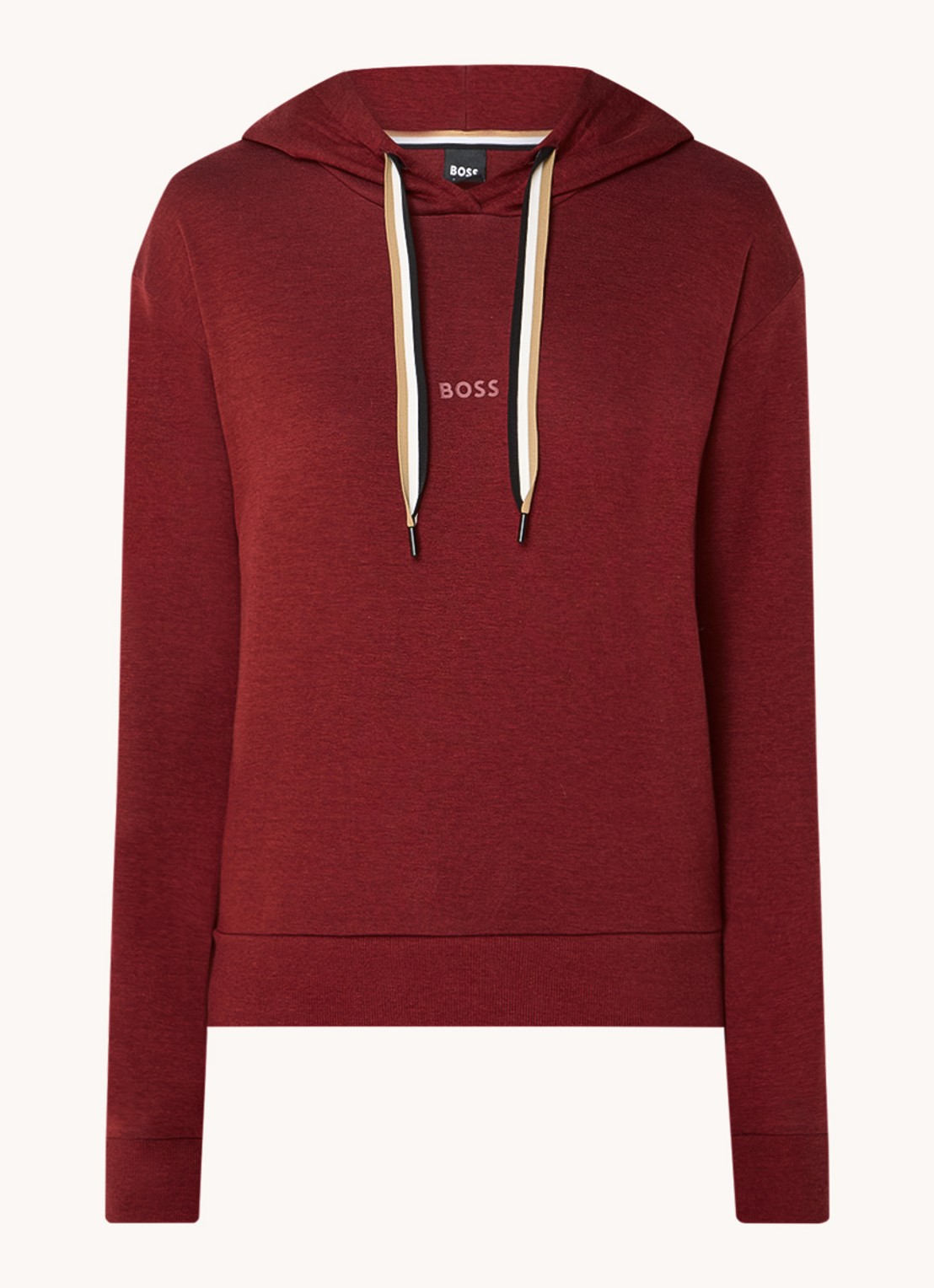 BOSS Hoodie  met logo - voorkant 4 donkerrood
