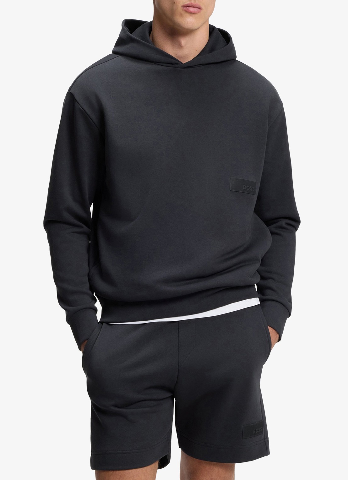 BOSS Hoodie met logo - detail 3 blauw