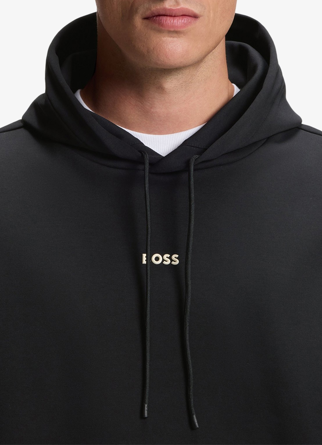 BOSS Hoodie met logoborduring - detail 2 black-002