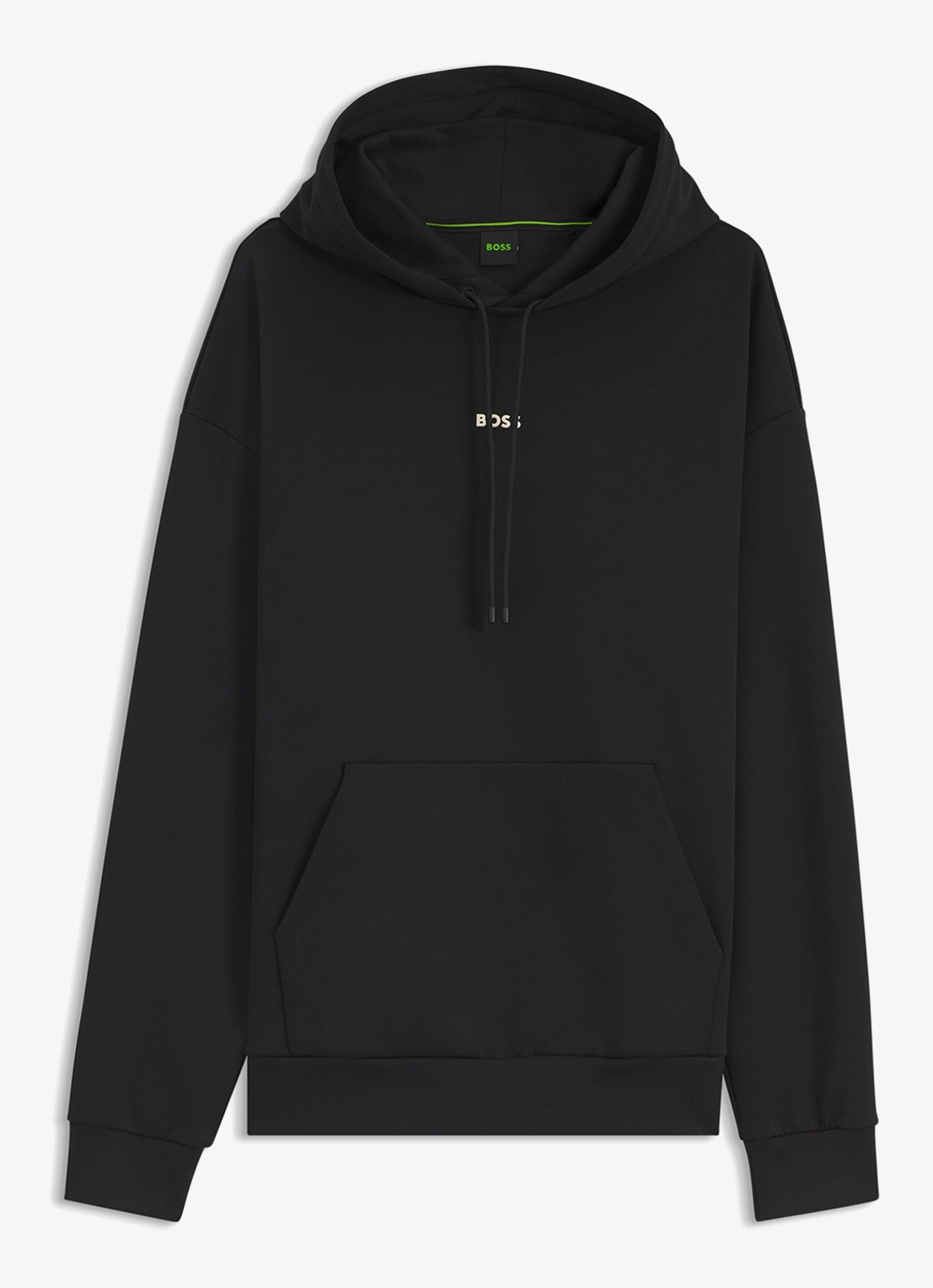 BOSS Hoodie met logoborduring - voorkant 3 black-002