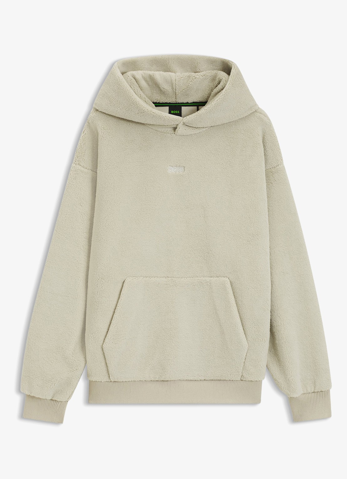 BOSS Hoodie met logoborduring - voorkant light beige-272 / beige