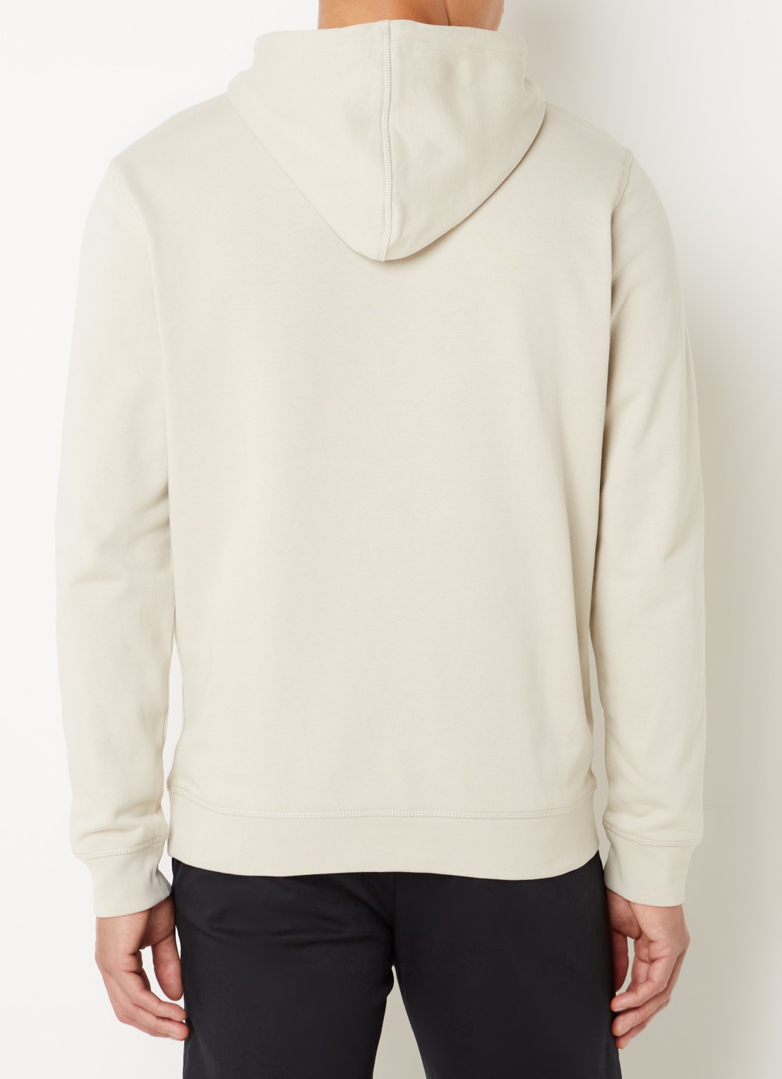 BOSS Hoodie van katoenen sweatstof met logopatch - achterkant 5 beige