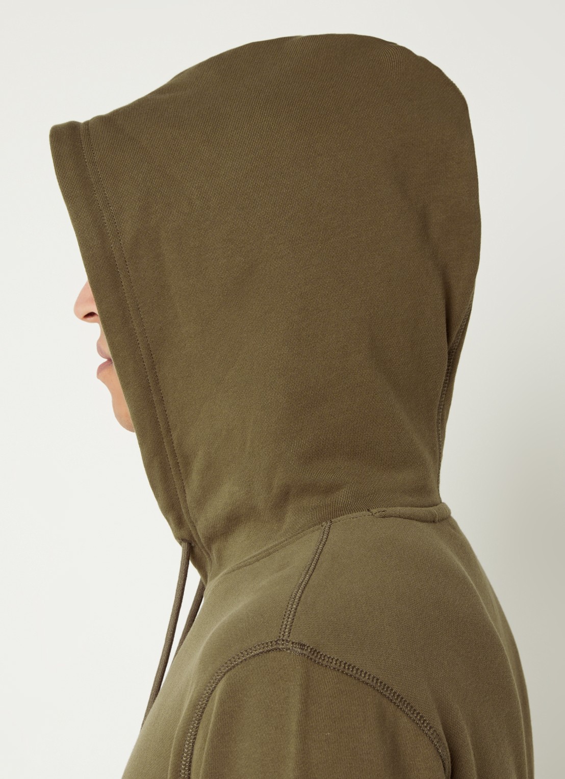 BOSS Hoodie van katoenen sweatstof met logopatch - detail 2 legergroen