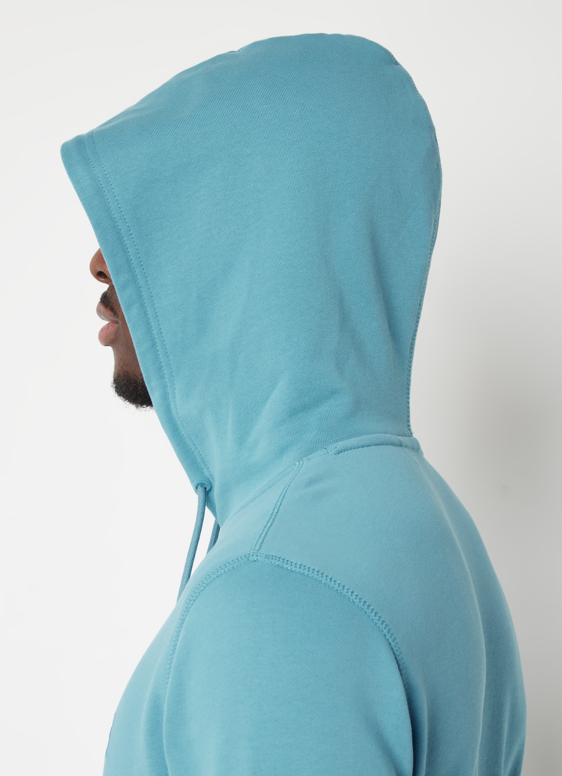 BOSS Hoodie van katoenen sweatstof met logopatch - detail 3 blauwgrijs