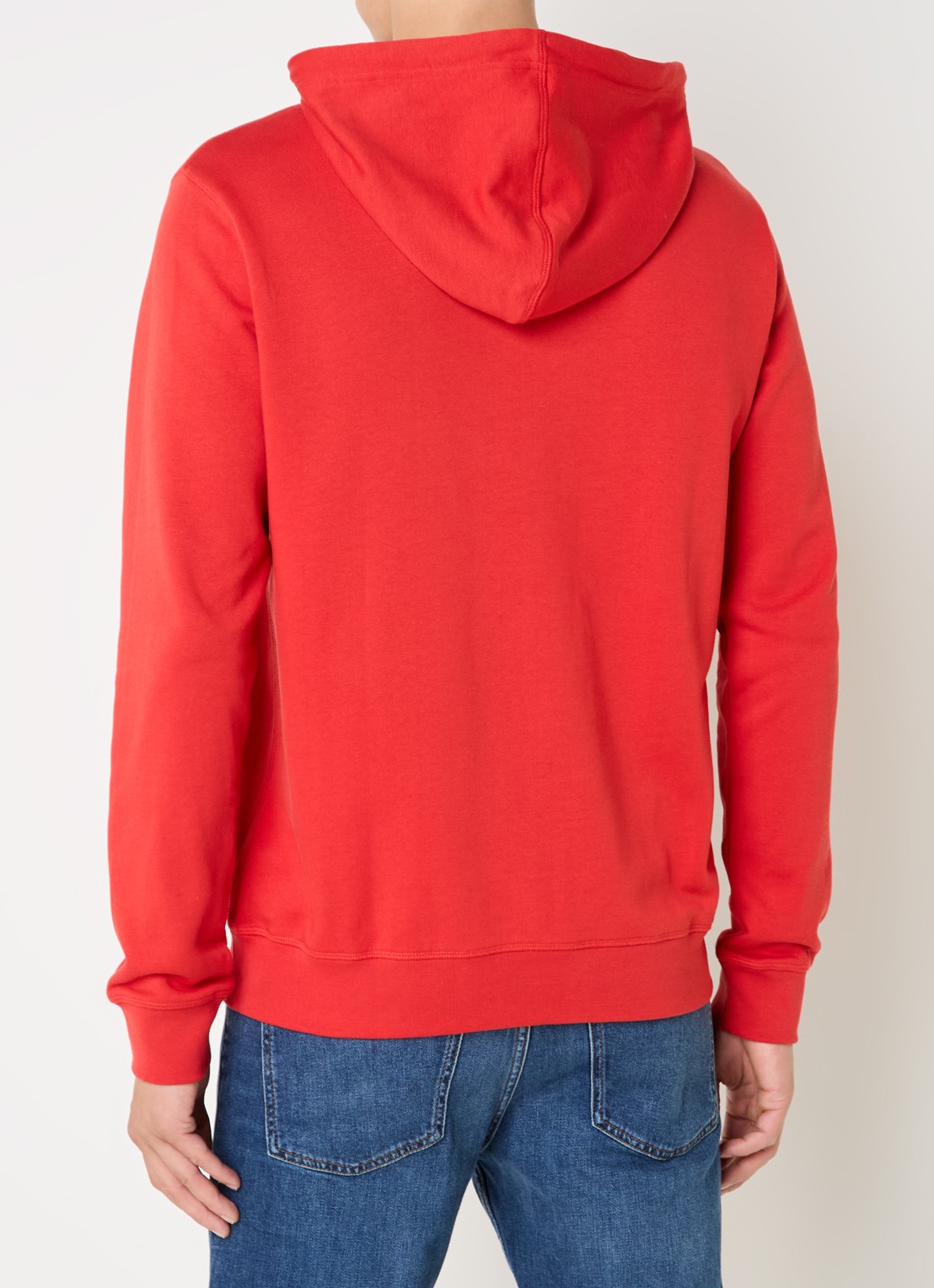 BOSS Hoodie van katoenen sweatstof met logopatch - achterkant rood
