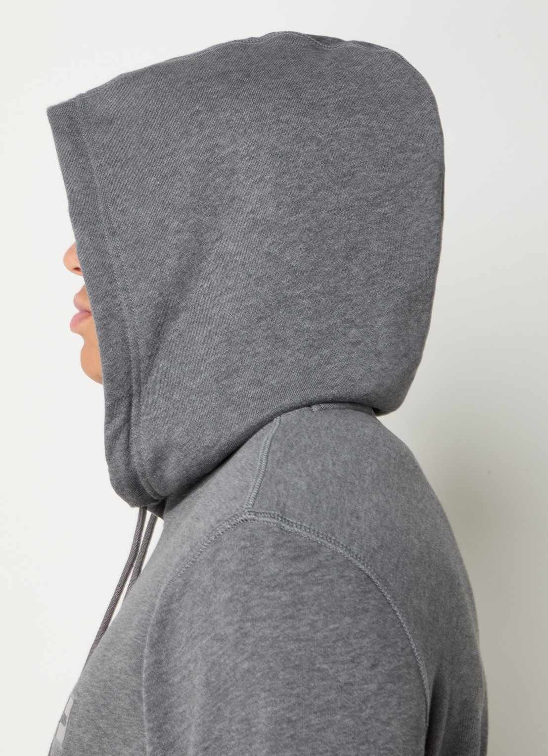 BOSS Hoodie van katoenen sweatstof met logopatch - detail 3 grijs