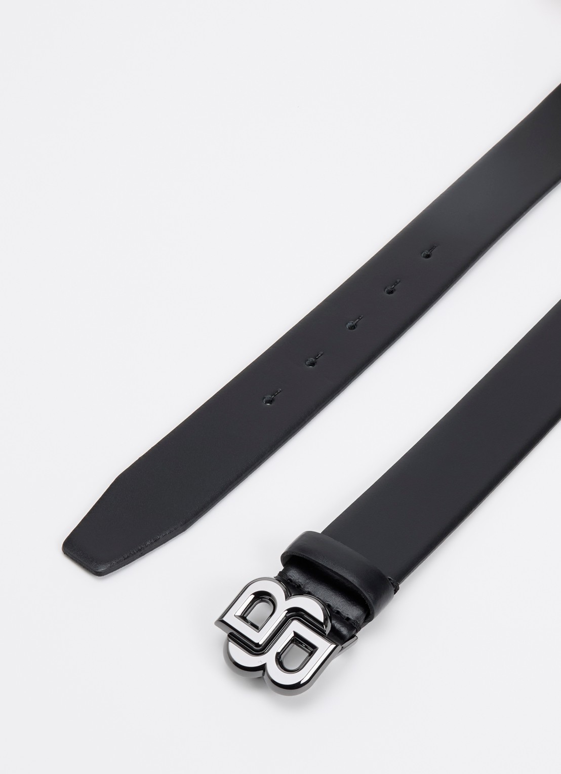 BOSS Icon riem van leer met logo - detail 6 zwart