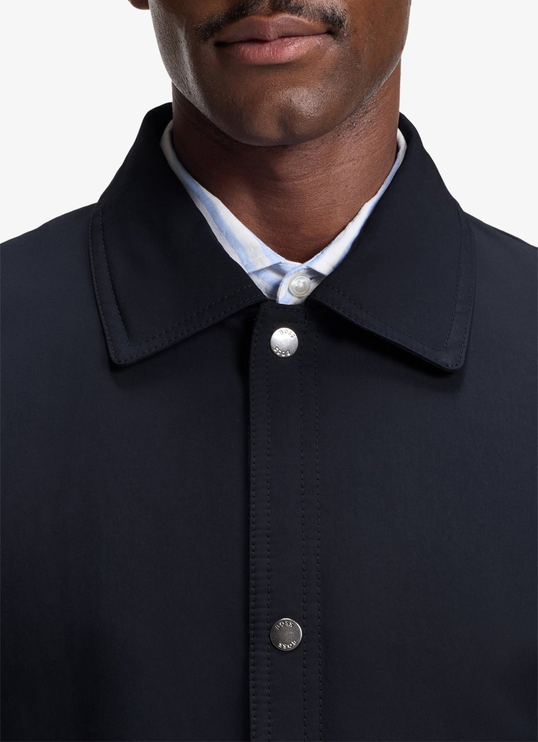 BOSS Jack met klepzakken en kraag - detail 5 donkerblauw