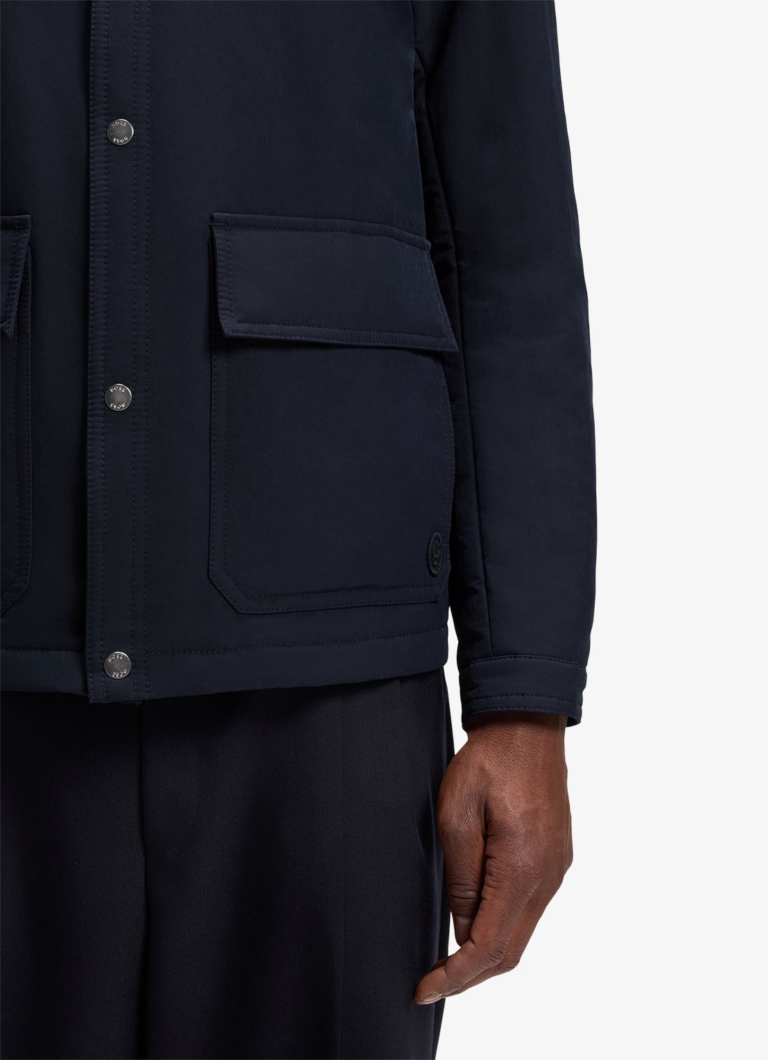 BOSS Jack met klepzakken en kraag - detail 6 donkerblauw