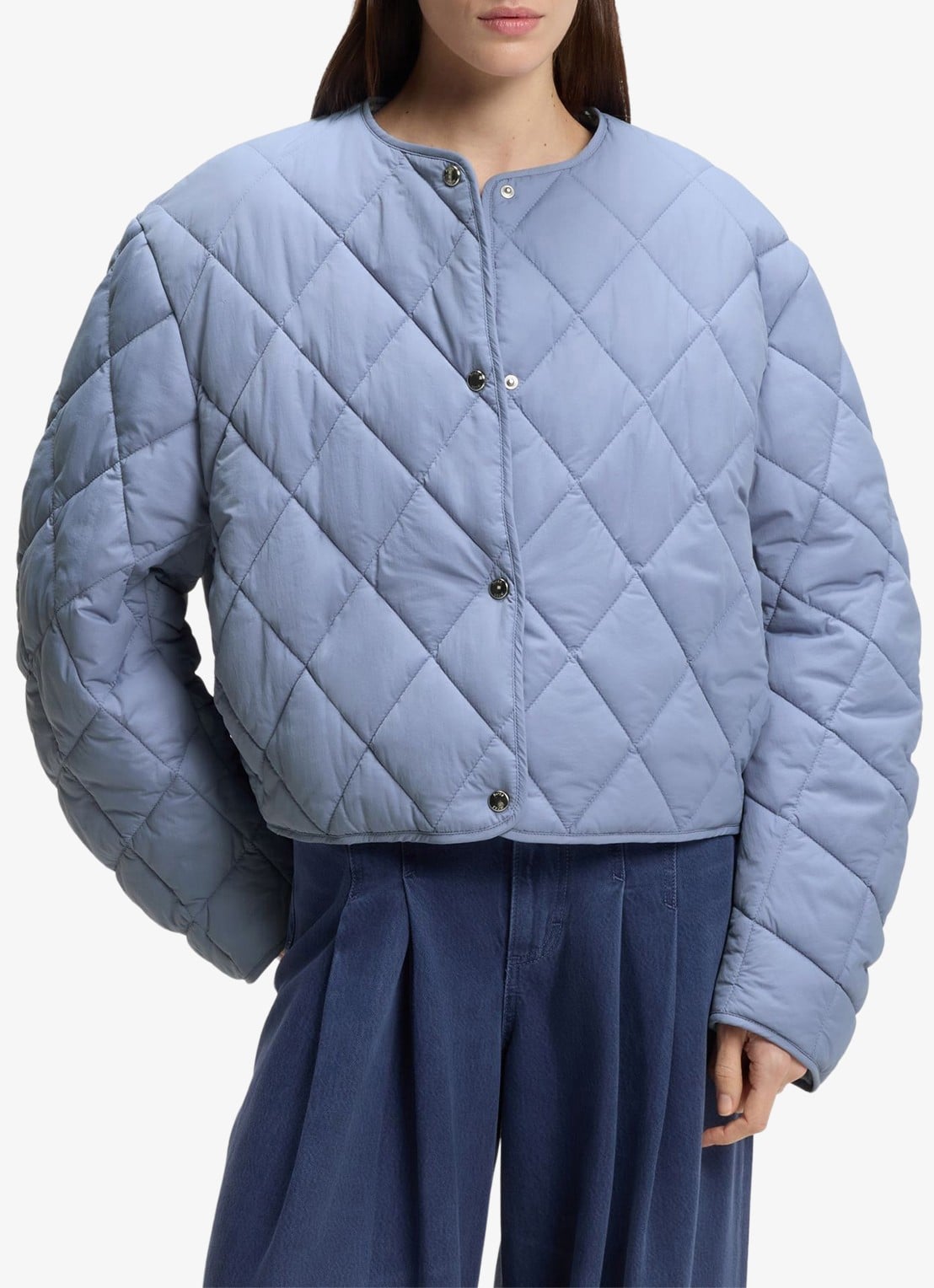 BOSS Jack met quilt patroon - detail 2 blauwgrijs