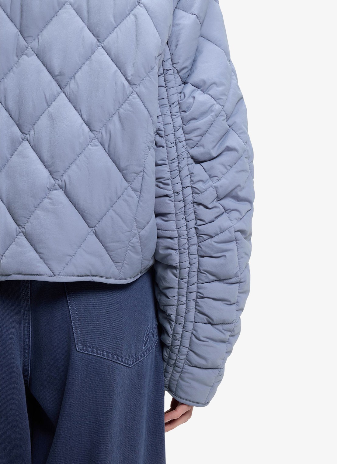 BOSS Jack met quilt patroon - detail 4 blauwgrijs