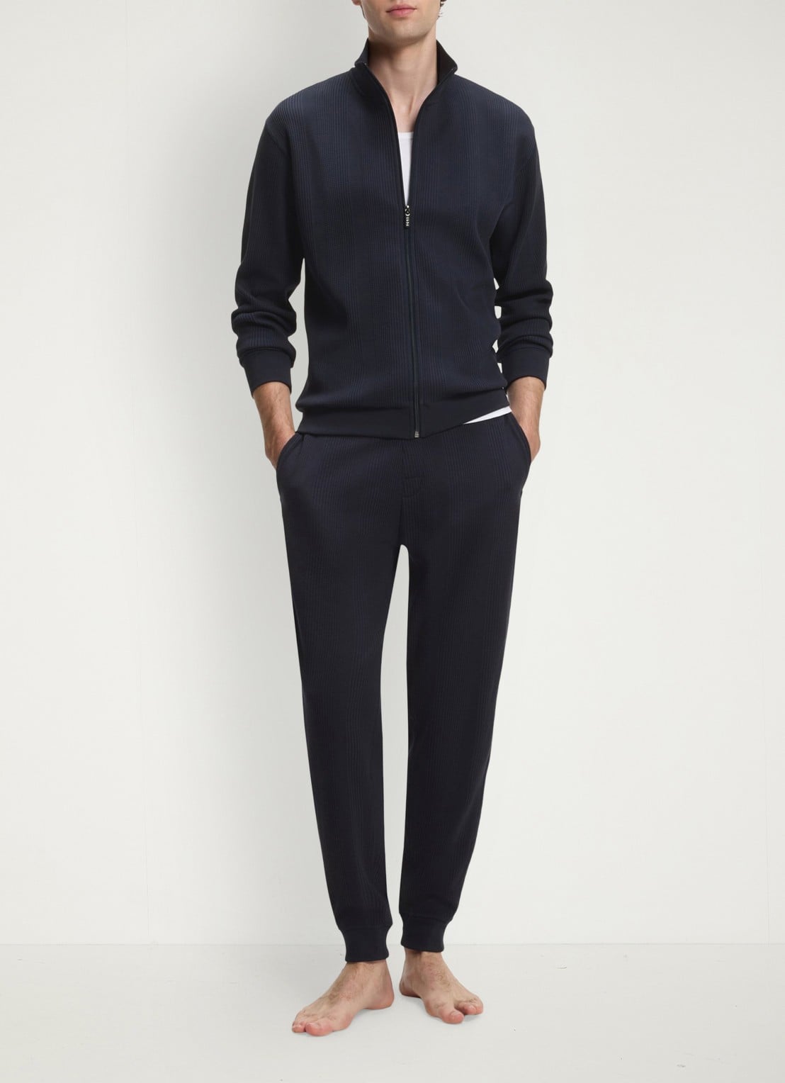 BOSS Jack met ribstructuur - voorkant 5 blauw
