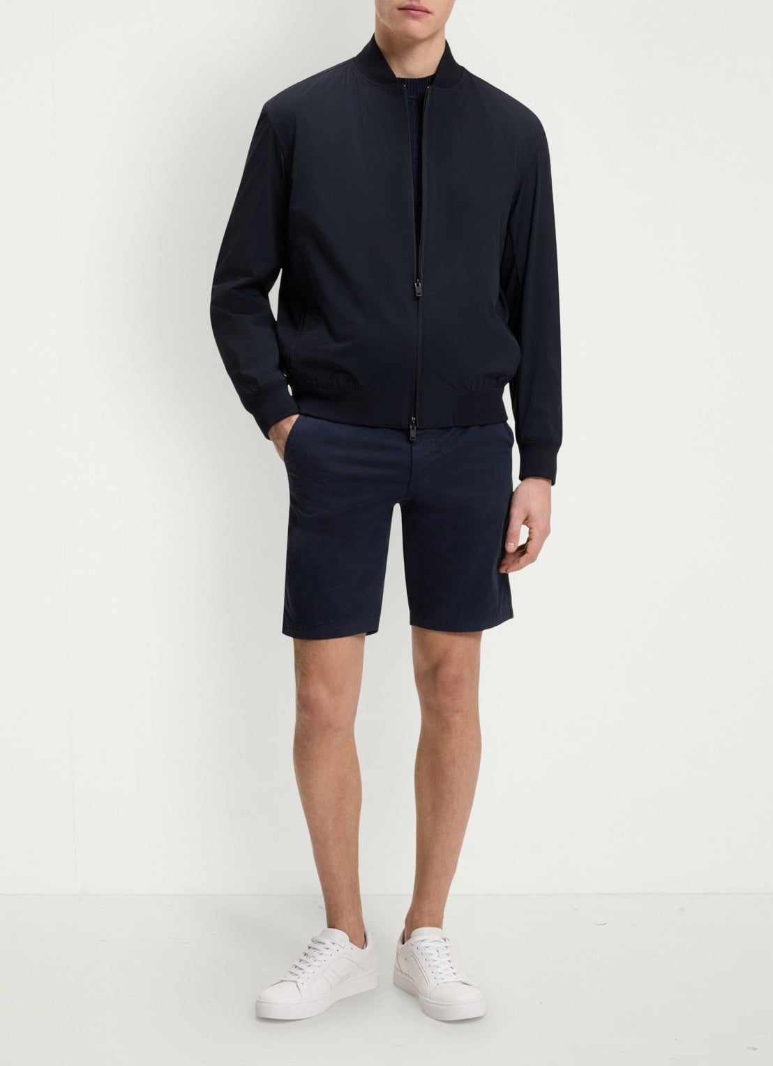 BOSS Jack met steekzakken en logo - voorkant 3 blauw