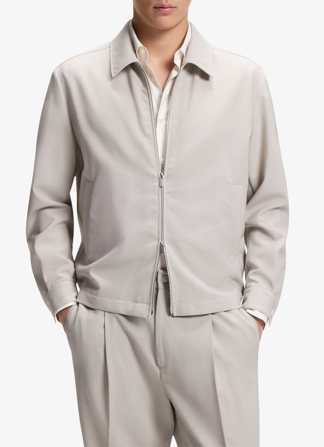 BOSS Jack van scheerwol met steekzakken - detail 4 beige