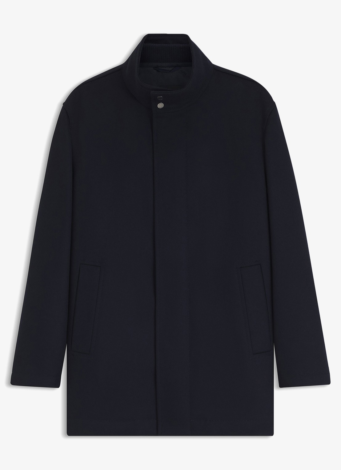 BOSS Jas met opstaande kraag - voorkant donkerblauw