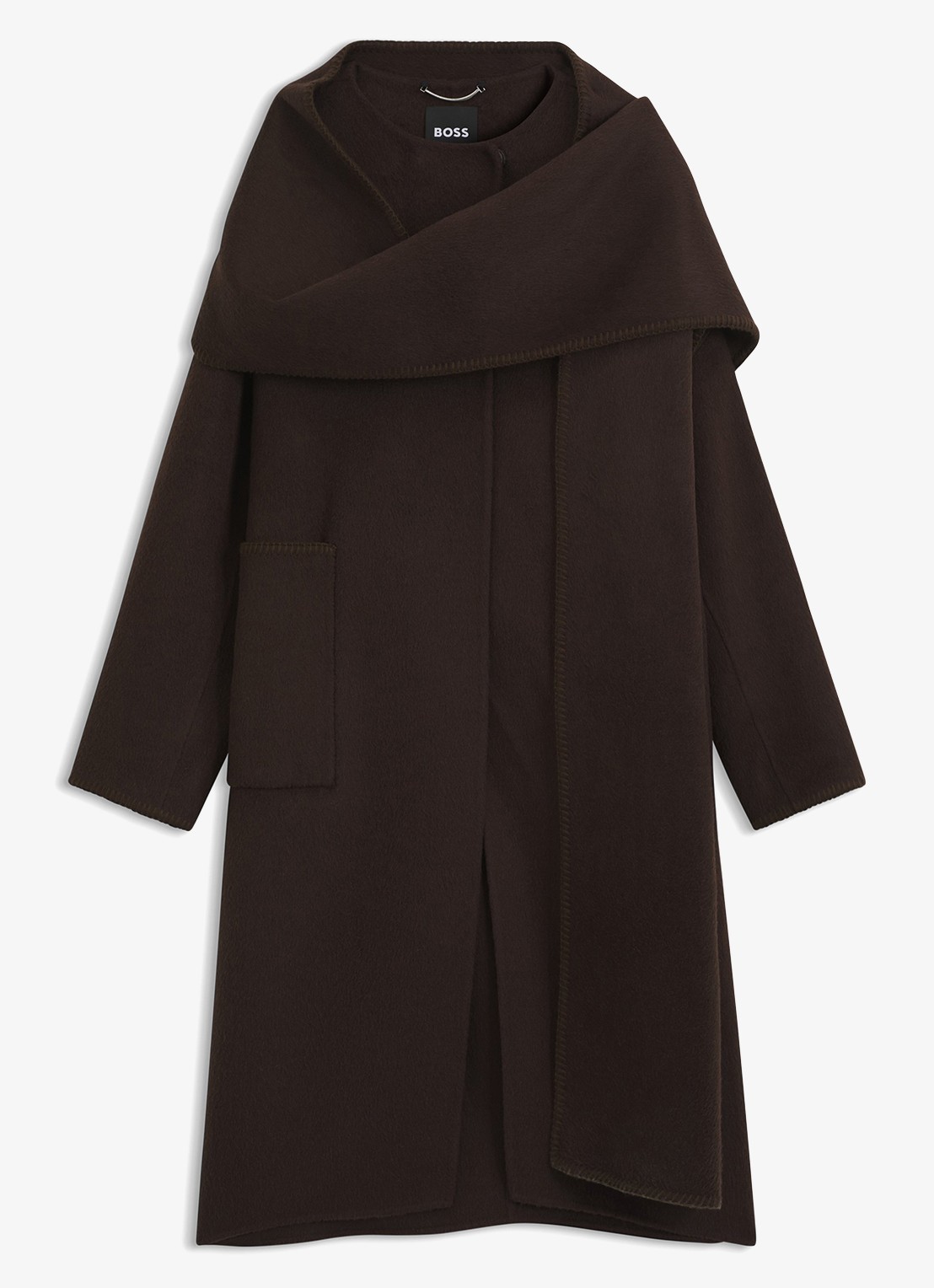 BOSS Jas met sjaal - voorkant medium brown-210 / bruin