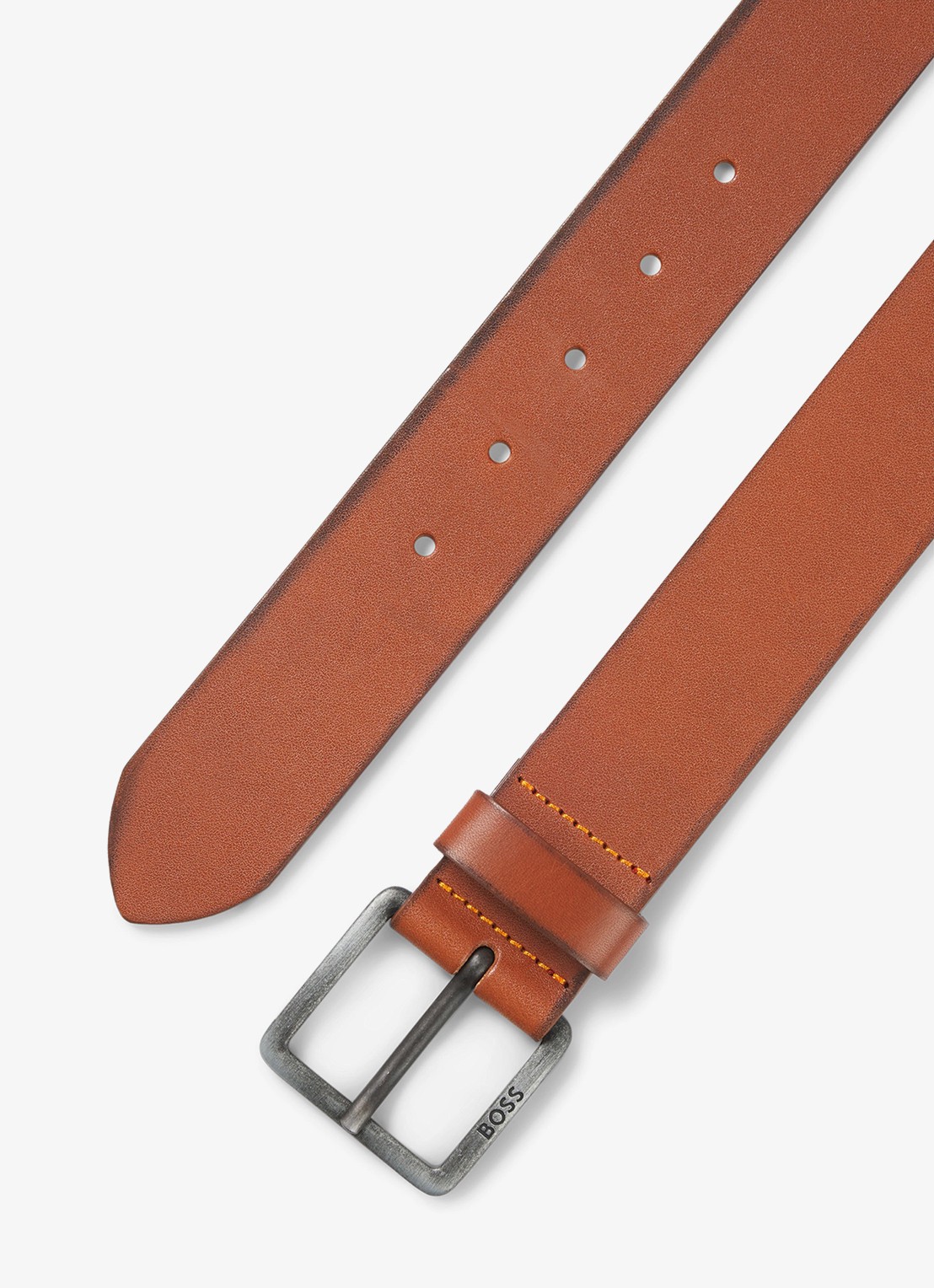 BOSS Jeeko riem van leer - detail cognac