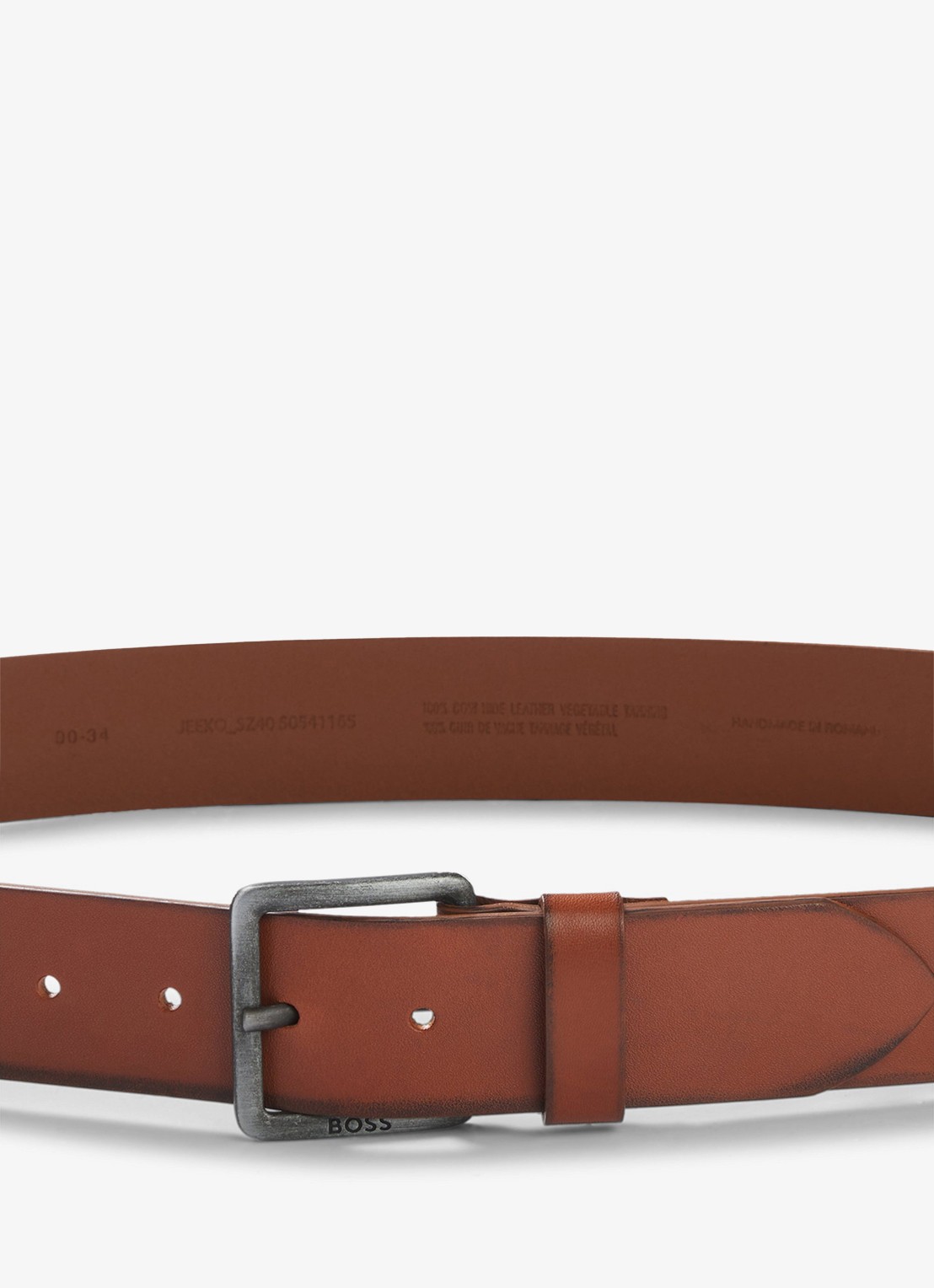 BOSS Jeeko riem van leer - detail 2 cognac