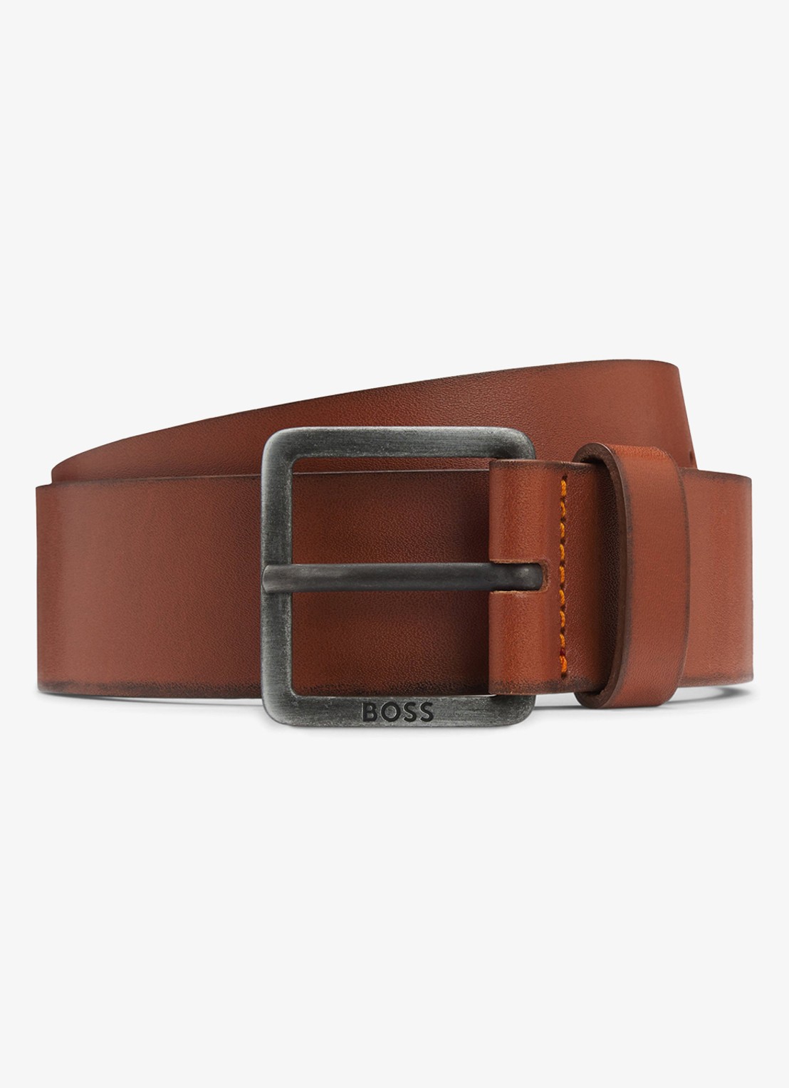 BOSS Jeeko riem van leer - voorkant 3 cognac