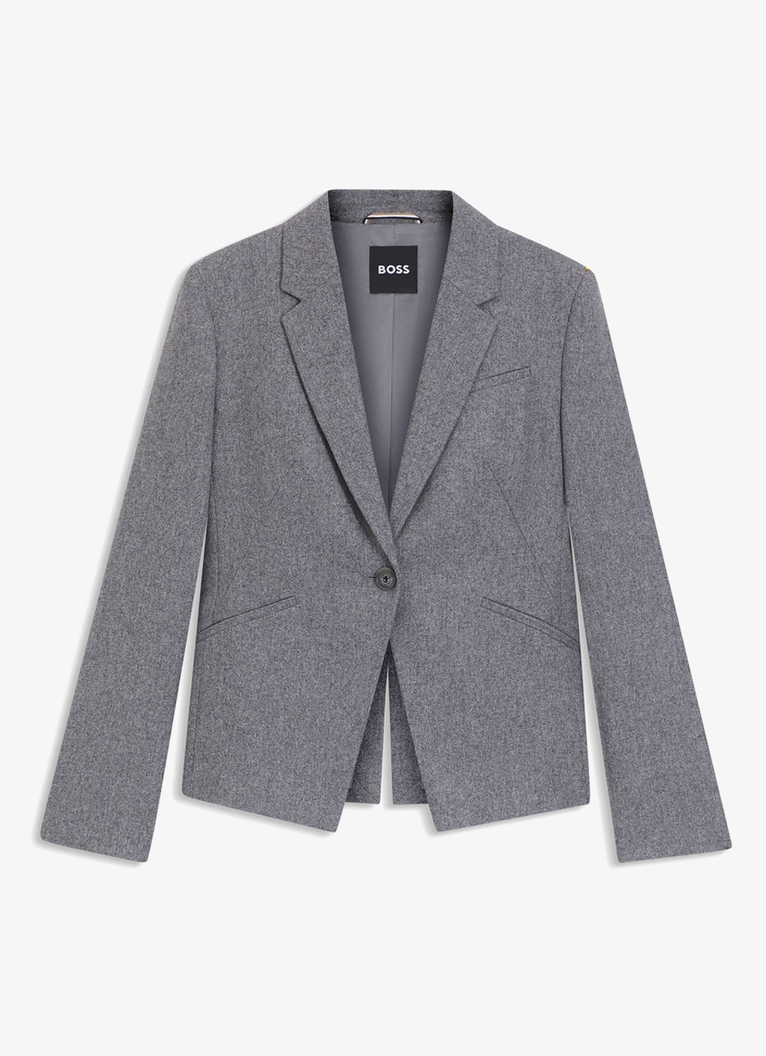 BOSS Jia blazer met paspelzakken - voorkant 2 light/pastel grey-058 / grijs
