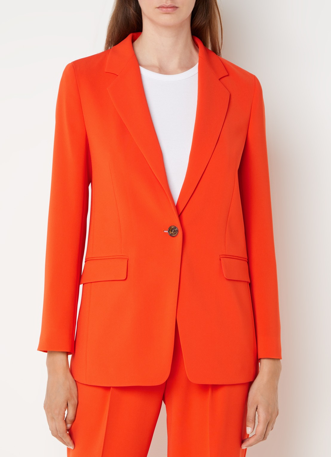 BOSS Jocaluah blazer met klepzakken  - detail 2 oranjerood