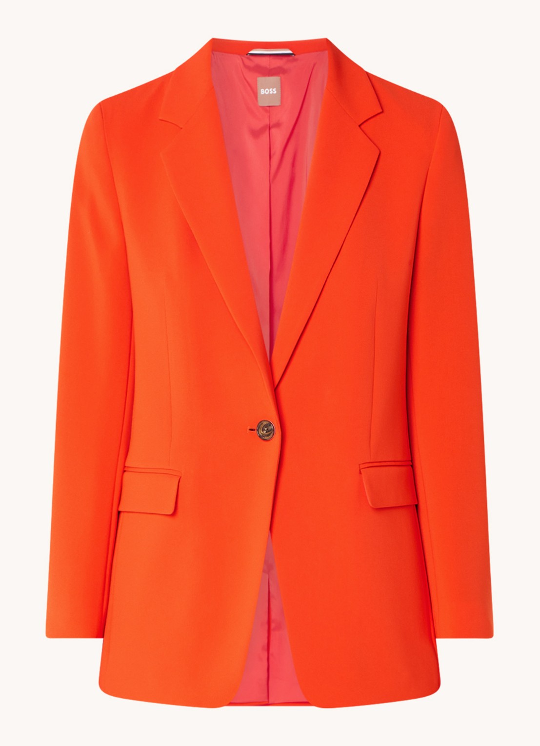 BOSS Jocaluah blazer met klepzakken  - voorkant 3 oranjerood