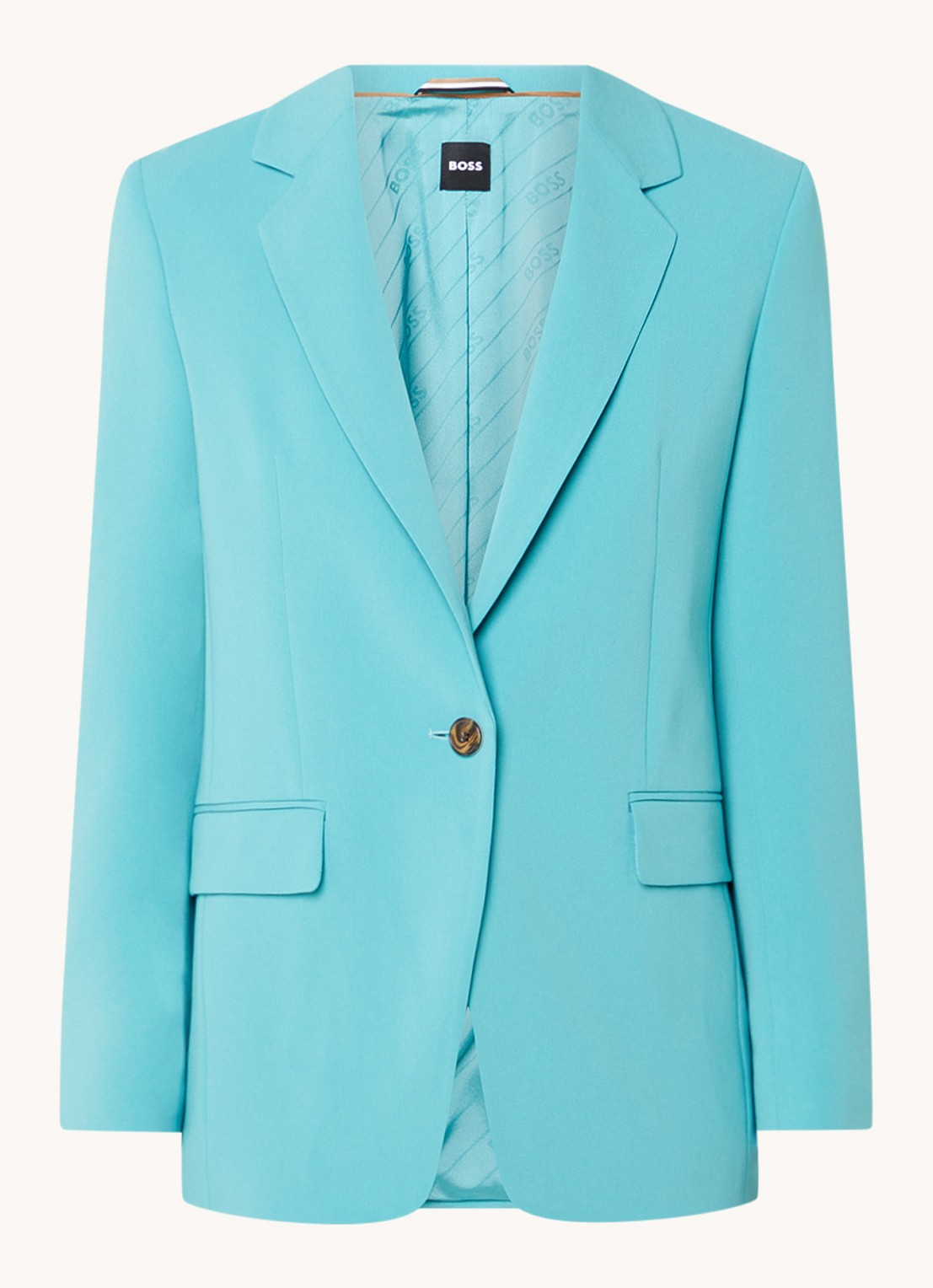 BOSS Jocaluah blazer met klepzakken  - voorkant 2 zeegroen
