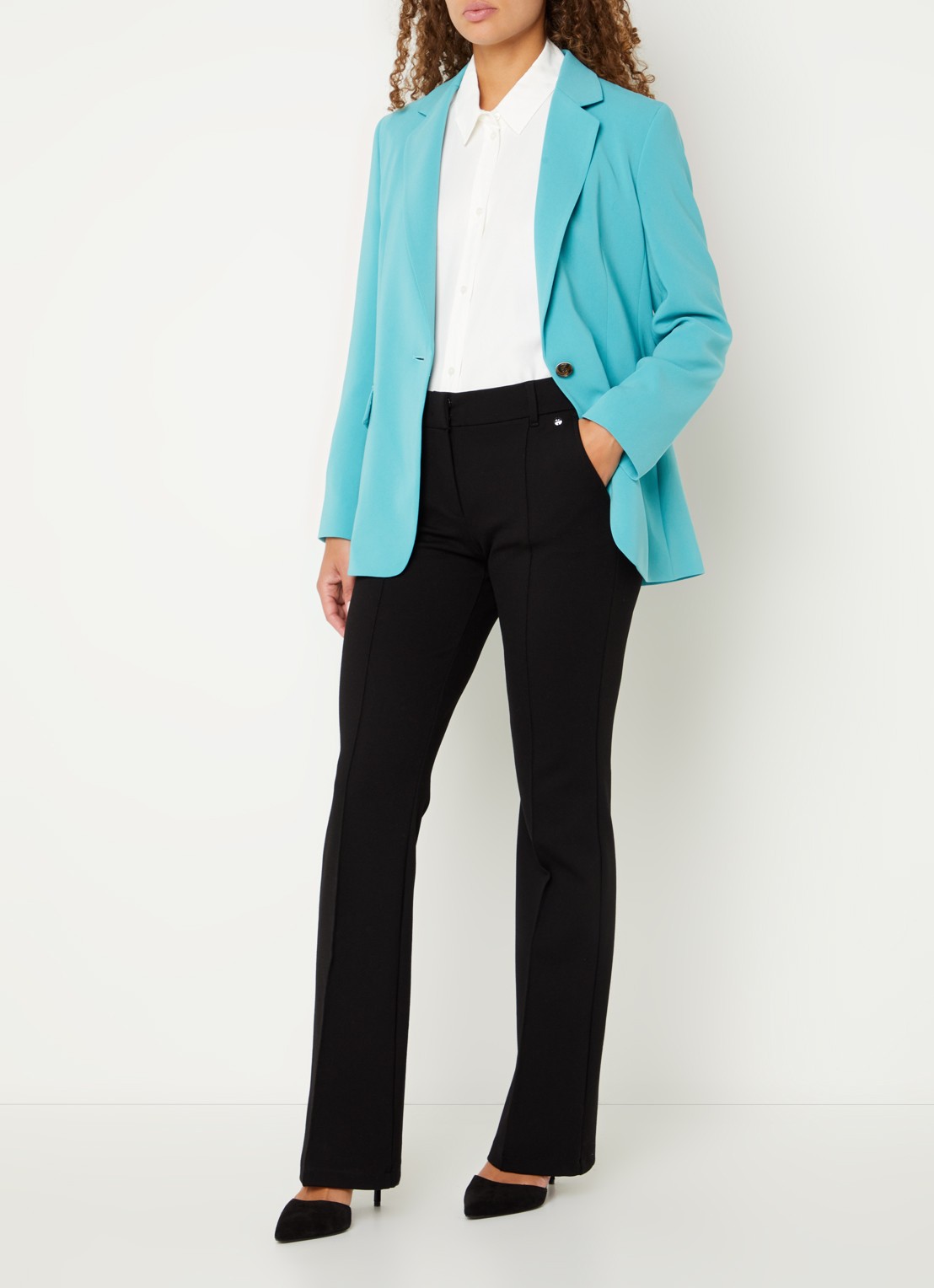 BOSS Jocaluah blazer met klepzakken  - voorkant 3 zeegroen