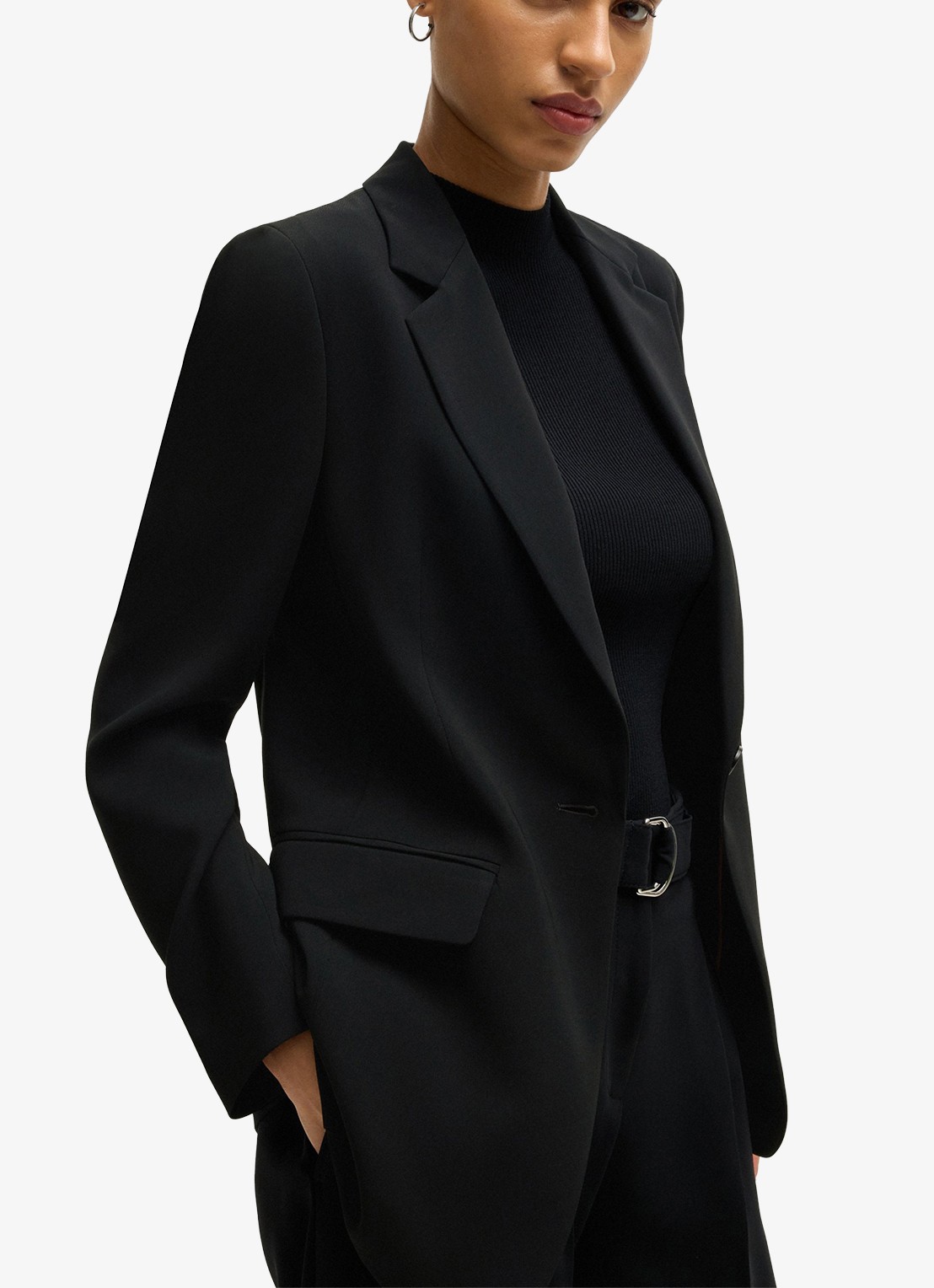 BOSS Jocaluah blazer met klepzakken  - detail 6 zwart