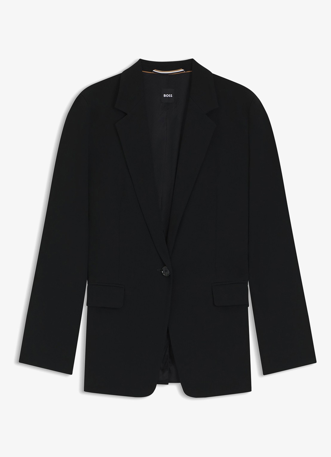 BOSS Jocaluah blazer met klepzakken  - voorkant 2 zwart