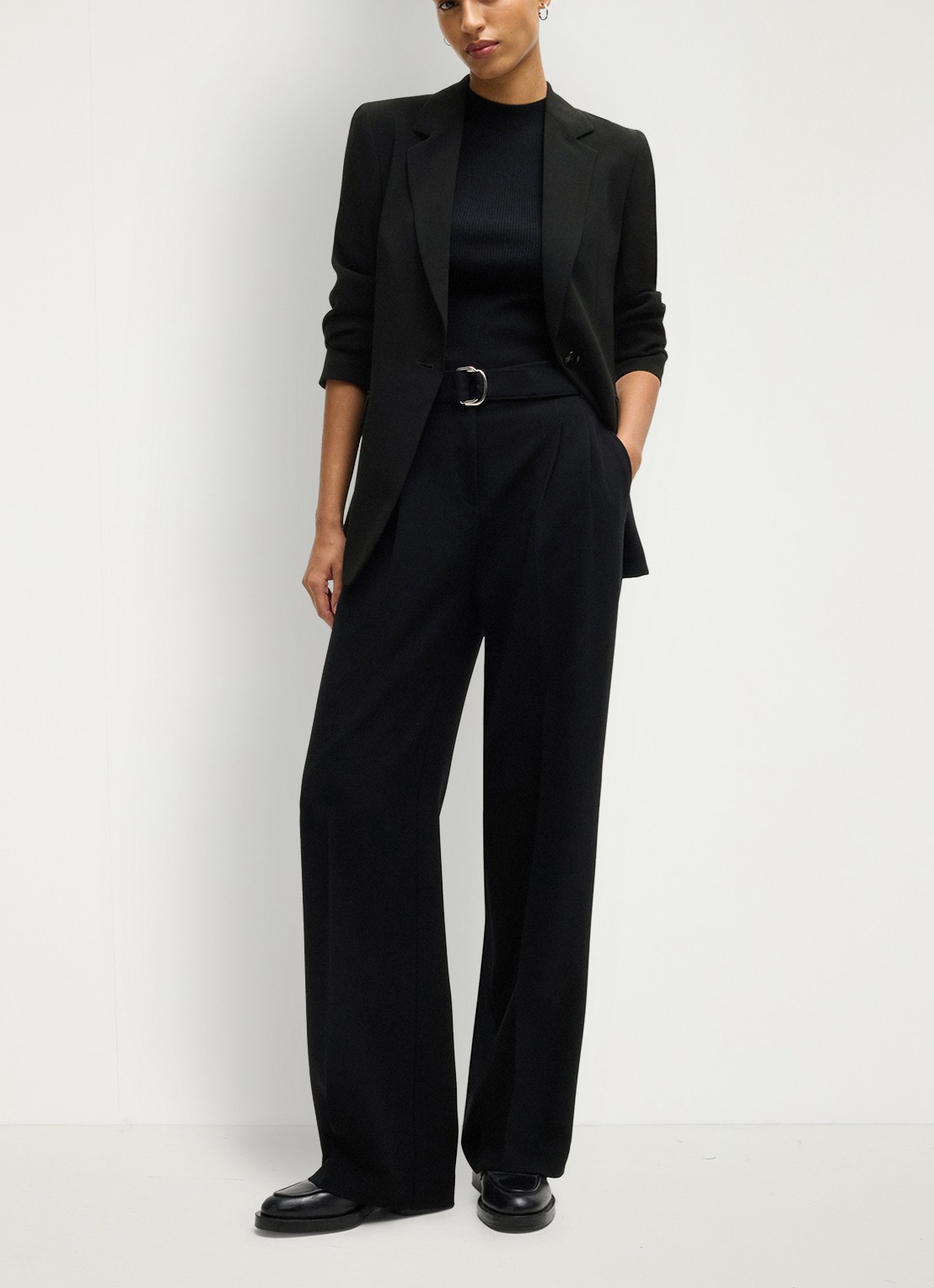BOSS Jocaluah blazer met klepzakken  - voorkant 3 zwart
