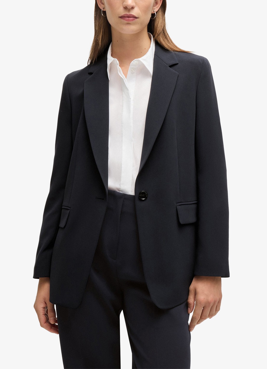 BOSS Jocaluah blazer met klepzakken  - detail 4 donkerblauw
