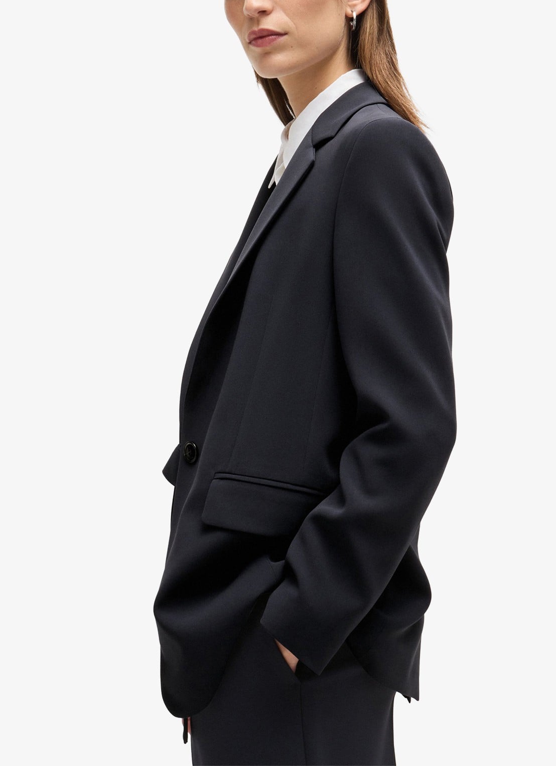BOSS Jocaluah blazer met klepzakken  - detail 5 donkerblauw