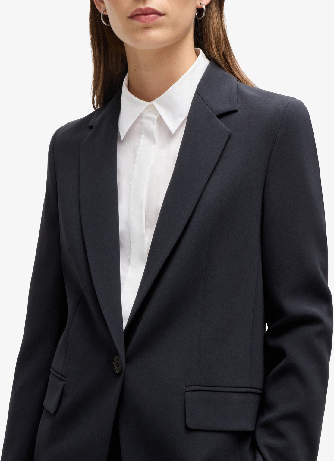 BOSS Jocaluah blazer met klepzakken  - detail 6 donkerblauw