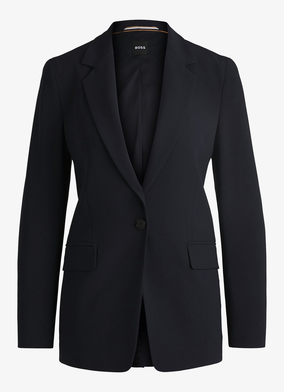 BOSS Jocaluah blazer met klepzakken  - voorkant donkerblauw