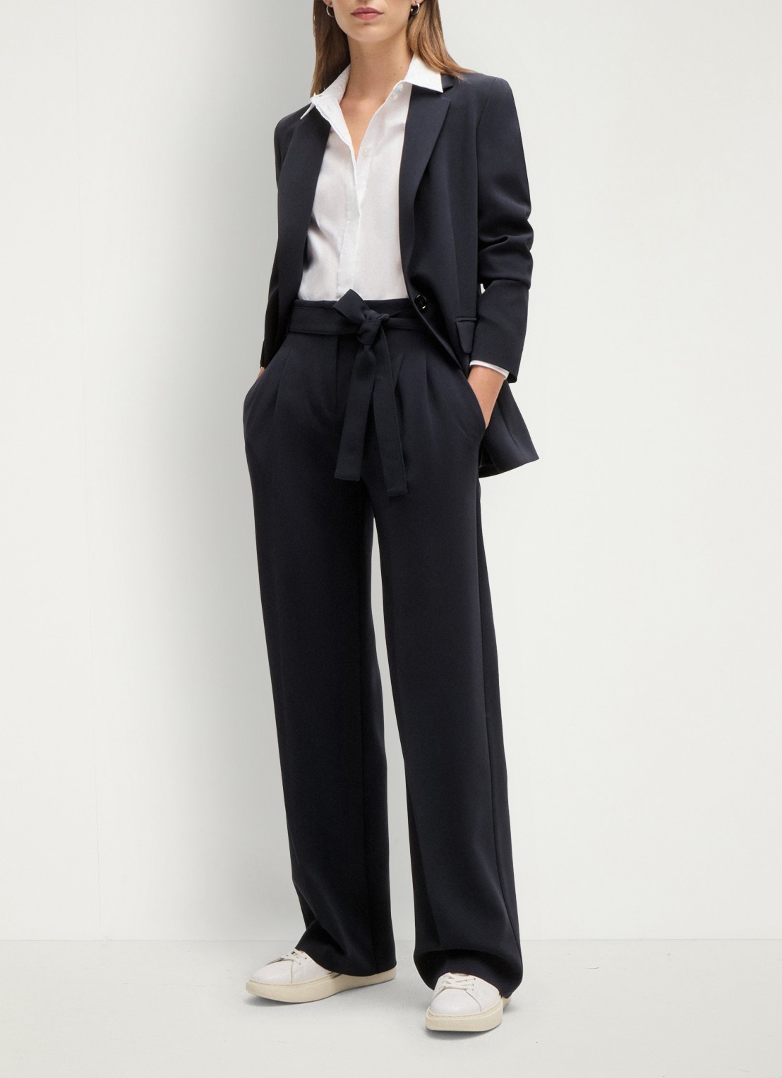 BOSS Jocaluah blazer met klepzakken  - voorkant 2 donkerblauw