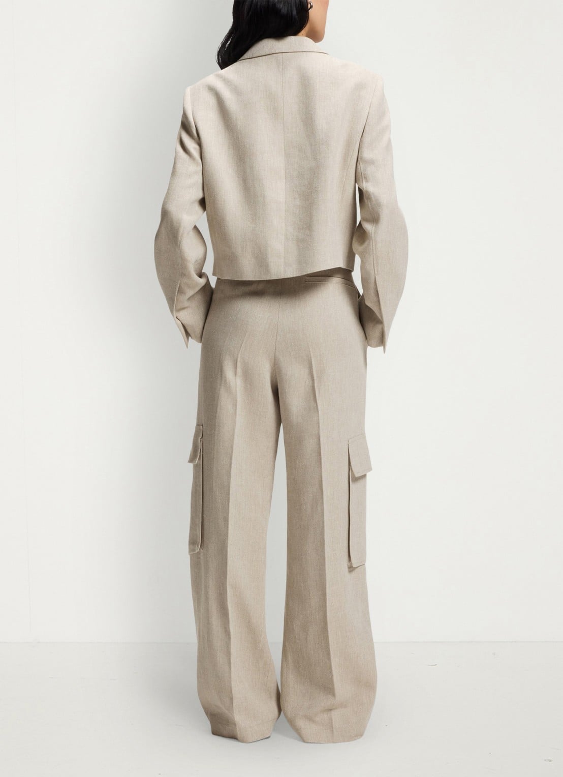 BOSS Jojeka blazer in linnenblend - achterkant 6 beige