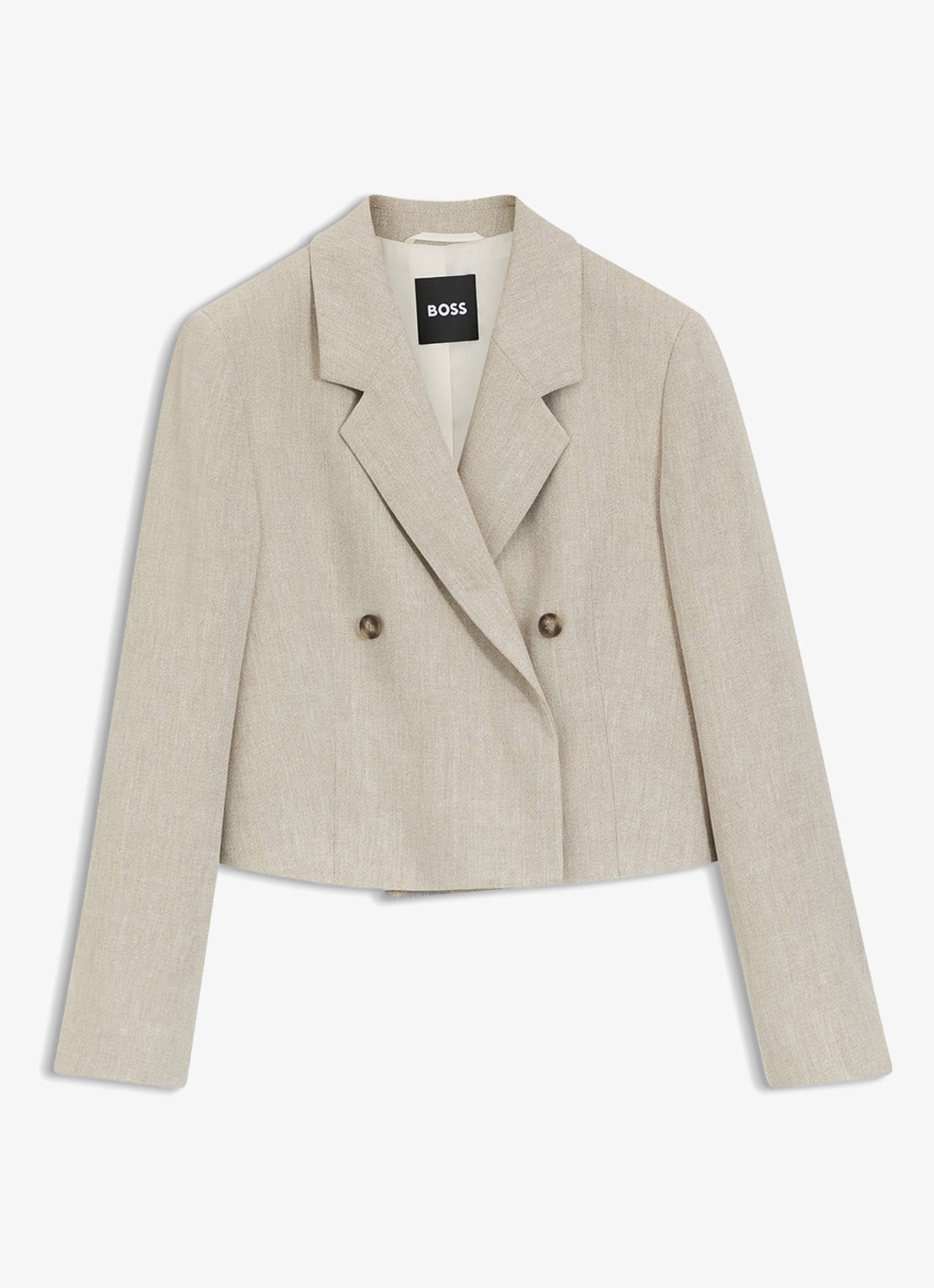 BOSS Jojeka blazer in linnenblend - voorkant beige
