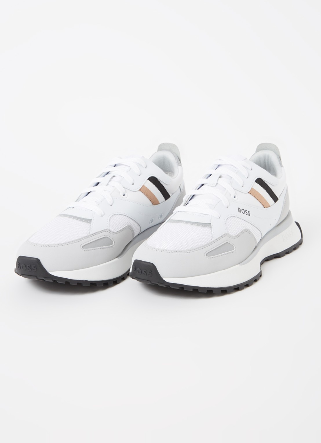 BOSS Jonah sneaker met mesh details - detail 2 gebroken wit