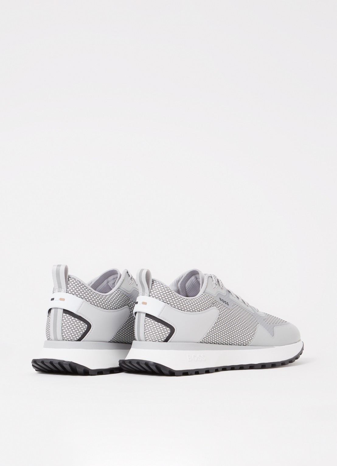 BOSS Jonah sneaker met mesh details - detail 3 lichtgrijs