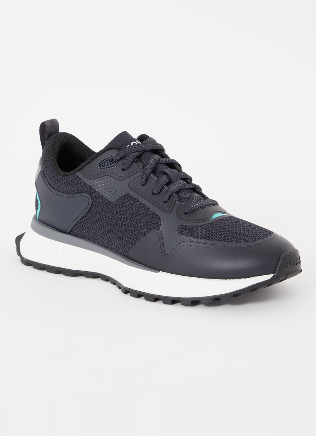 BOSS Jonah sneaker met mesh details - voorkant 5 donkerblauw