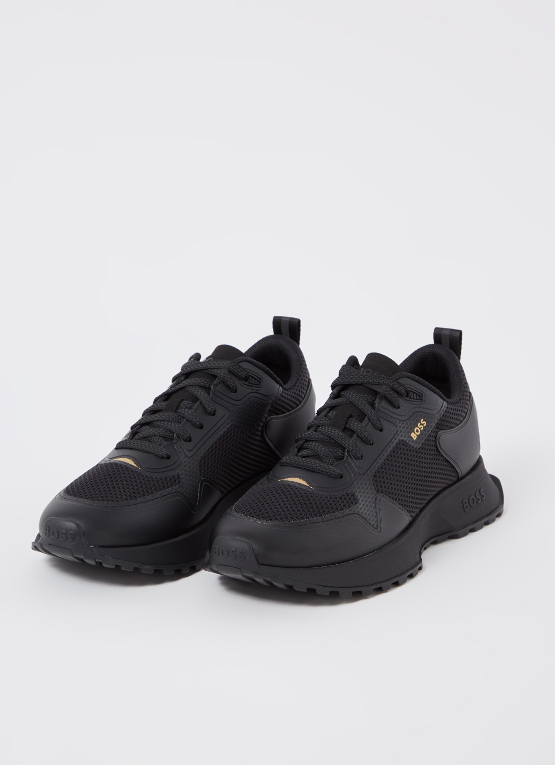 BOSS Jonah sneaker met mesh details - detail zwart