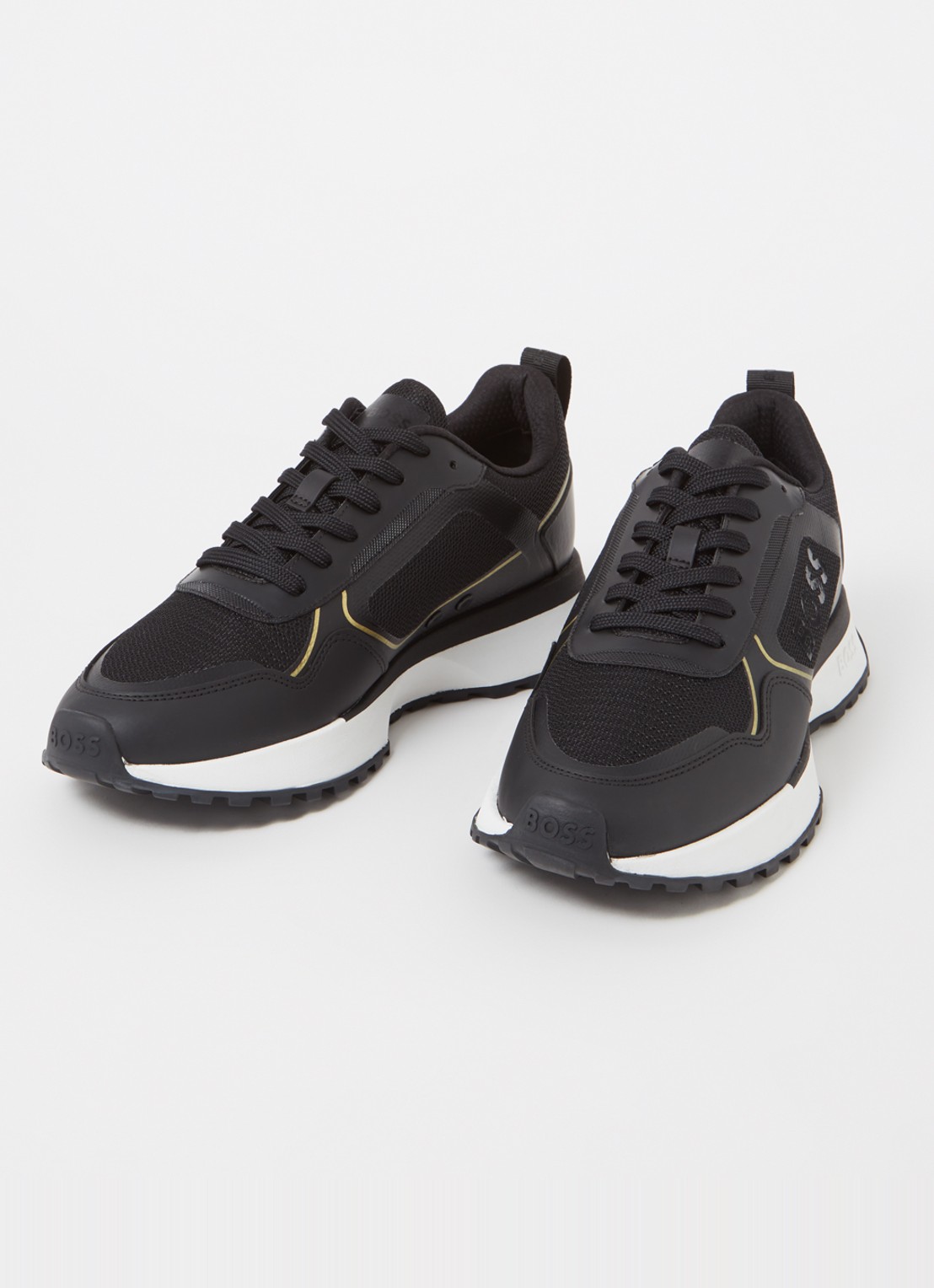 BOSS Jonah sneaker met mesh details - detail zwart