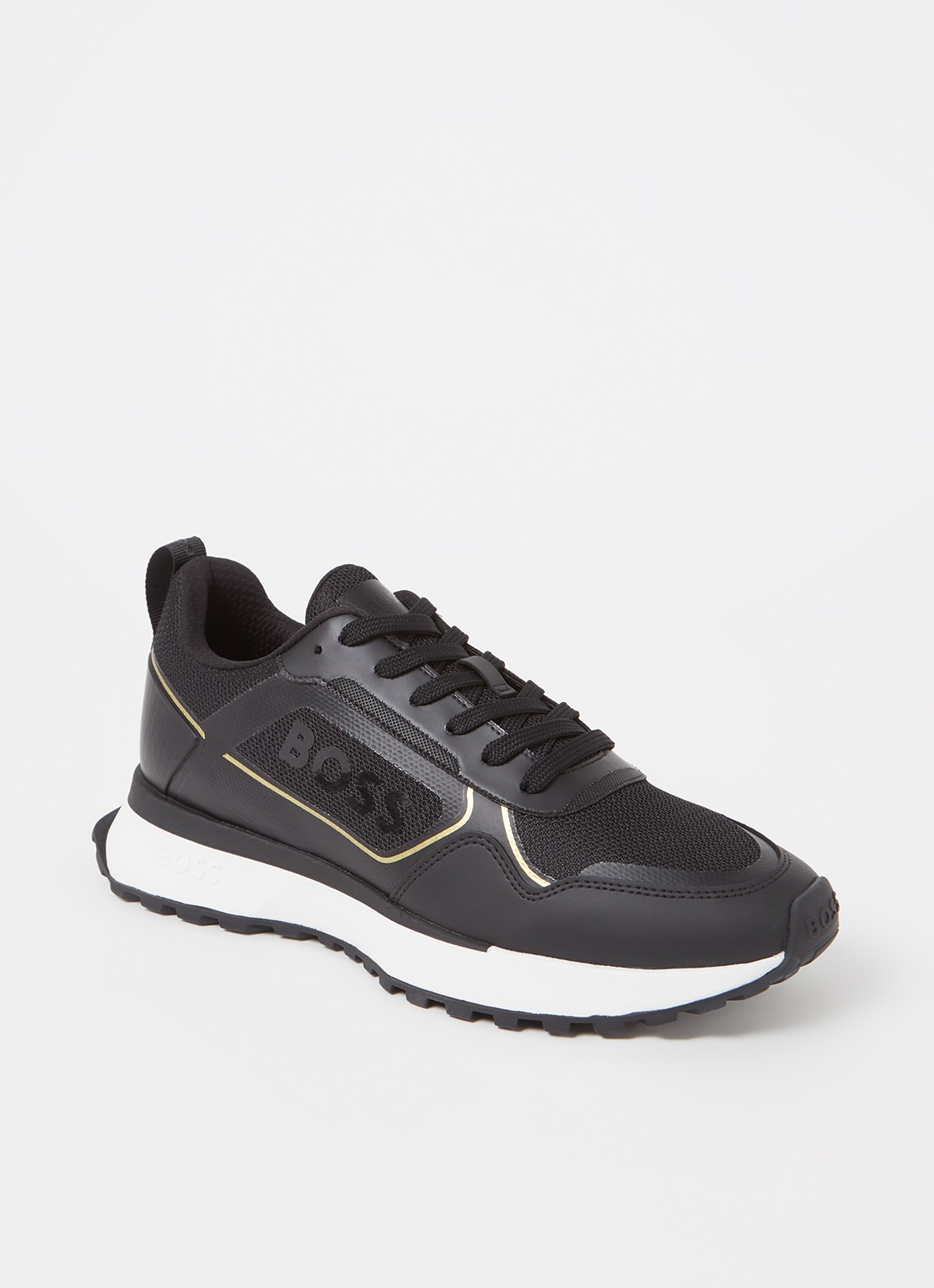 BOSS Jonah sneaker met mesh details - voorkant 4 zwart