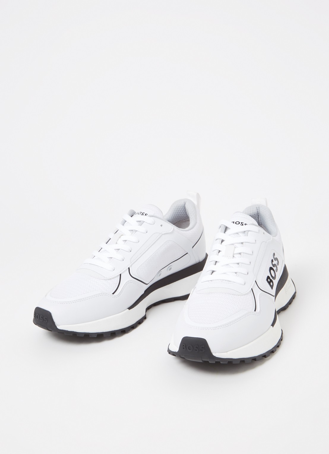 BOSS Jonah sneaker met mesh details - detail wit