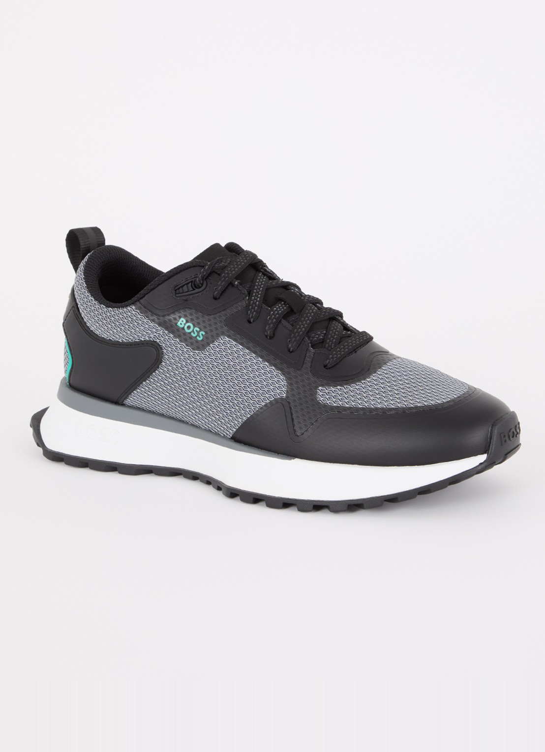 BOSS Jonah sneaker met mesh details - voorkant grijs