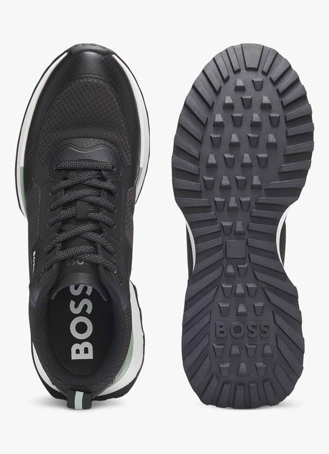 BOSS Jonah sneaker met mesh details - detail diepzwart