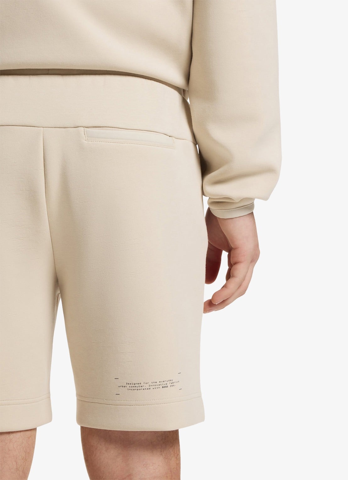 BOSS JT_Globe korte joggingbroek met print - detail 5 light beige-272 / beige